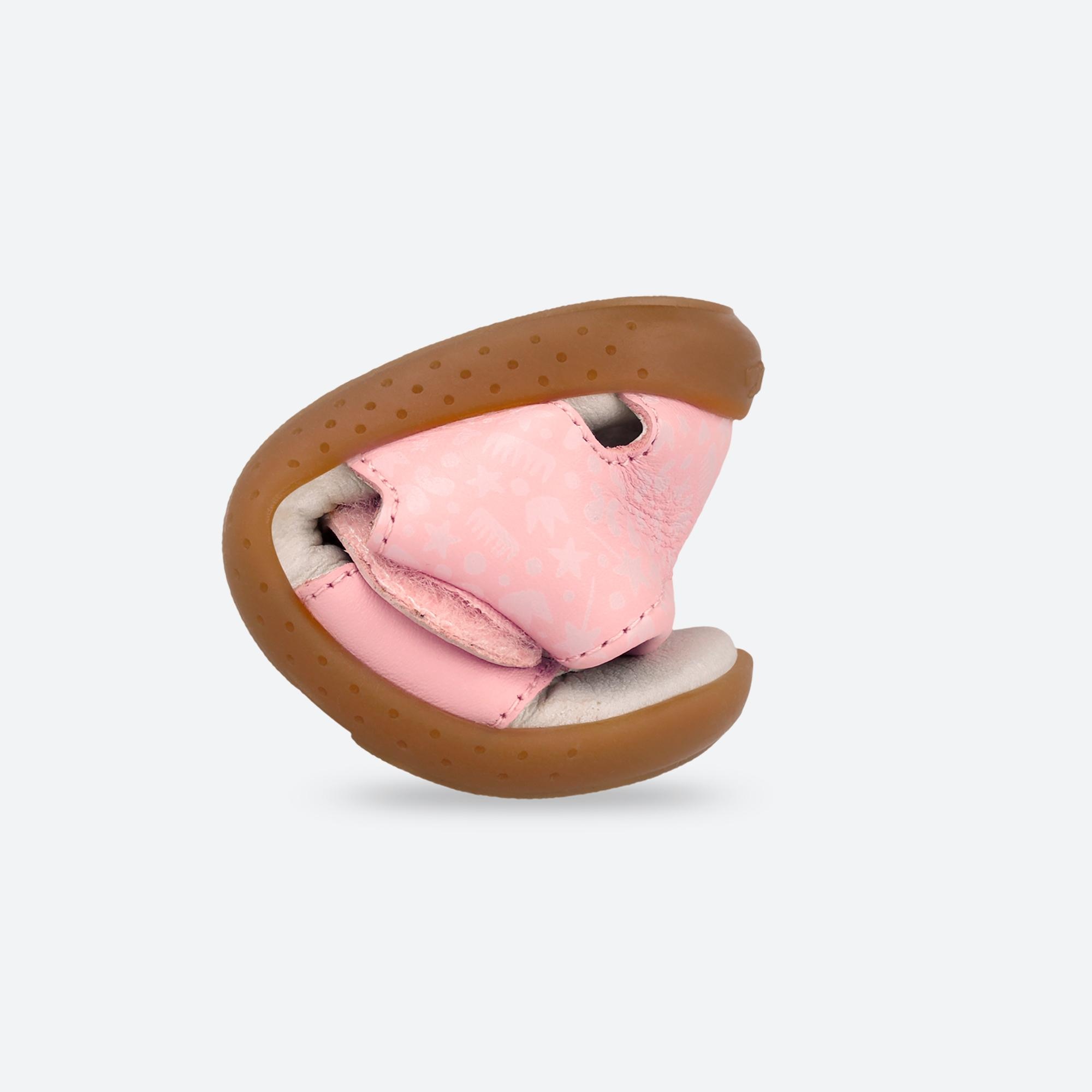 Sandálias para Bebés Respeitosas com o Crescimento Do Pé com Velcro Rosa-claro-7