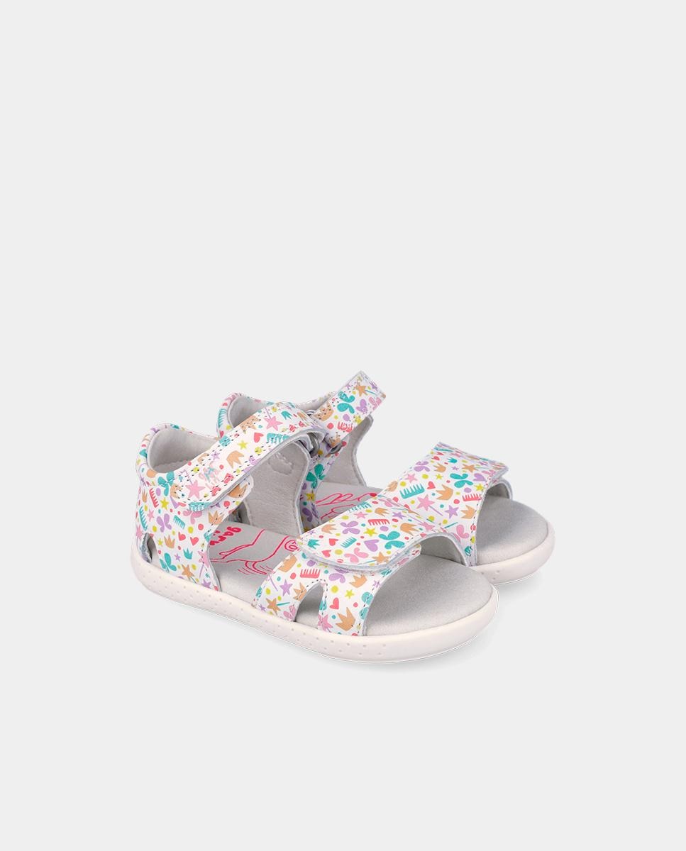 Sandálias para Bebés Respeitosas com o Crescimento Do Pé com Velcro Branco-2
