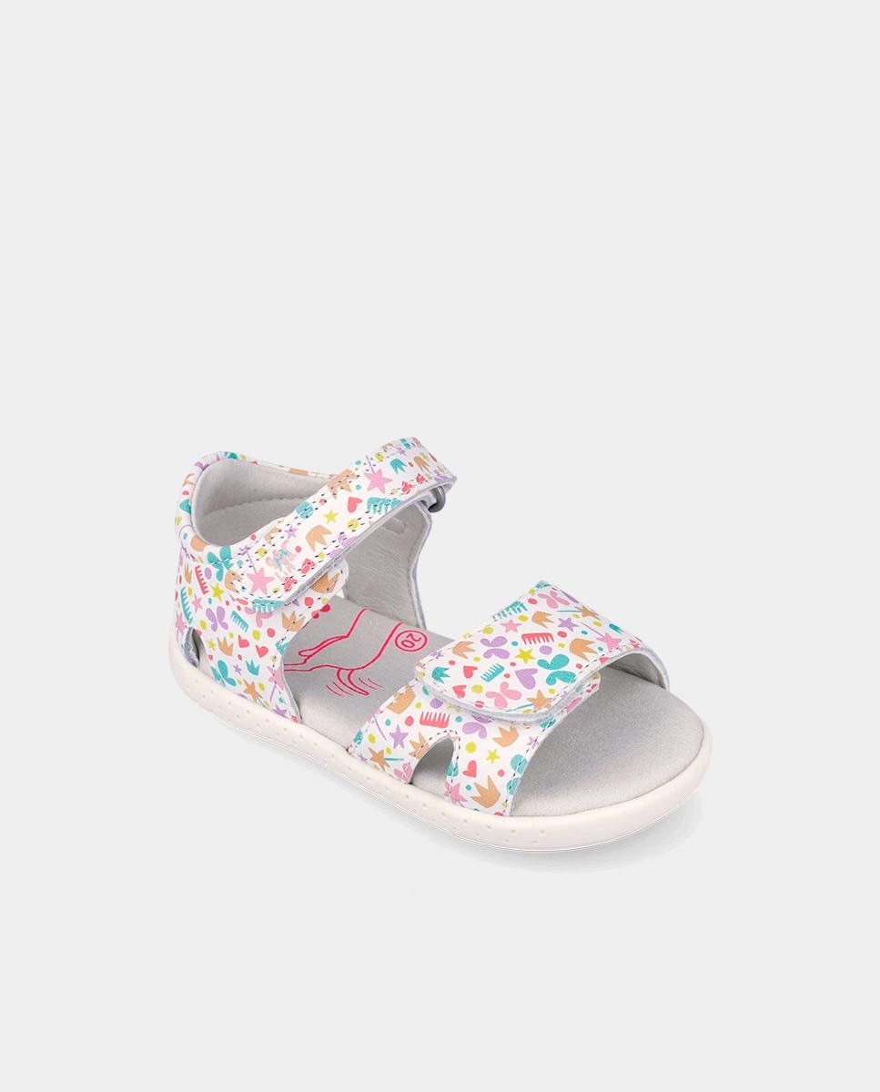Sandálias para Bebés Respeitosas com o Crescimento Do Pé com Velcro Branco-4