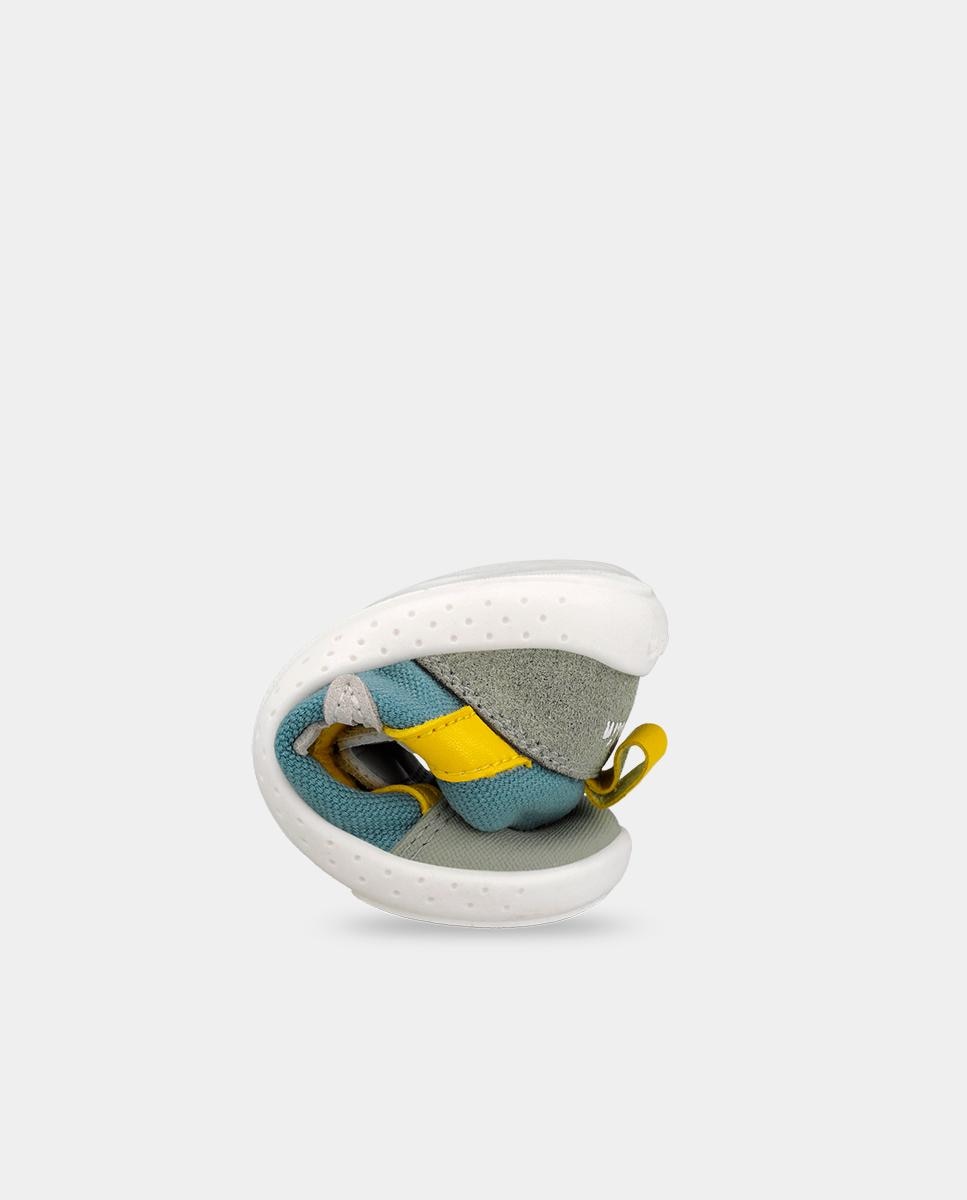Sapatilhas de Lona para Bebés Respeituosas com o Crescimento Do Pé com Detalhes em Contraste Garvalín Azul / Amarelo-3