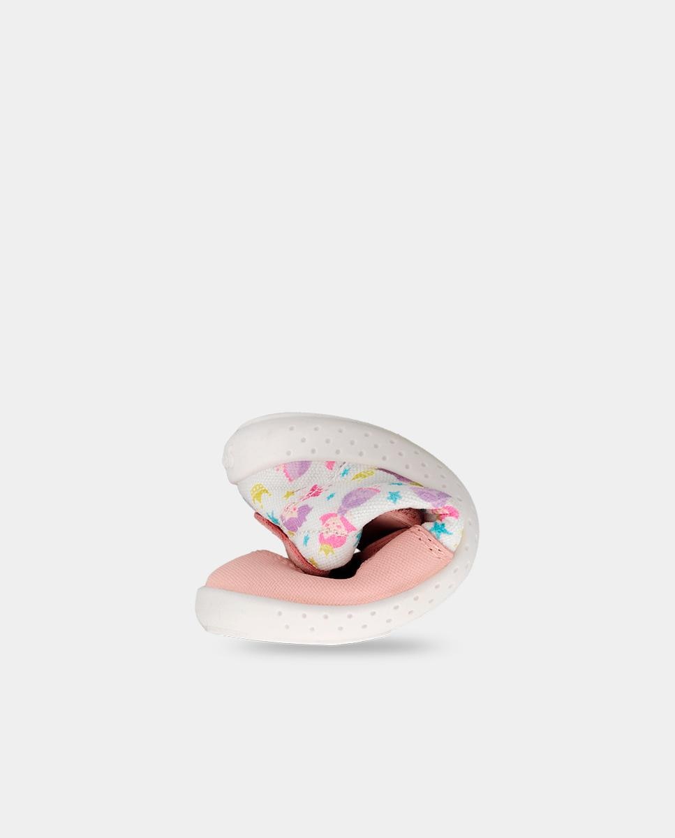 Sapatilhas Desportivas de Bebés Respeituosas com o Crescimento Do Pé com Velcro Garvalín Branco / Rosa-3