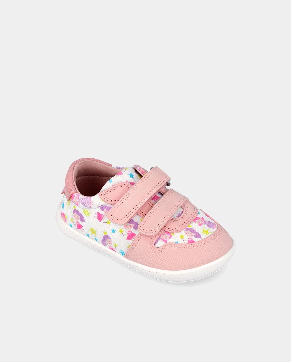Sapatilhas Desportivas de Bebés Respeituosas com o Crescimento Do Pé com Velcro Garvalín Branco / Rosa-4