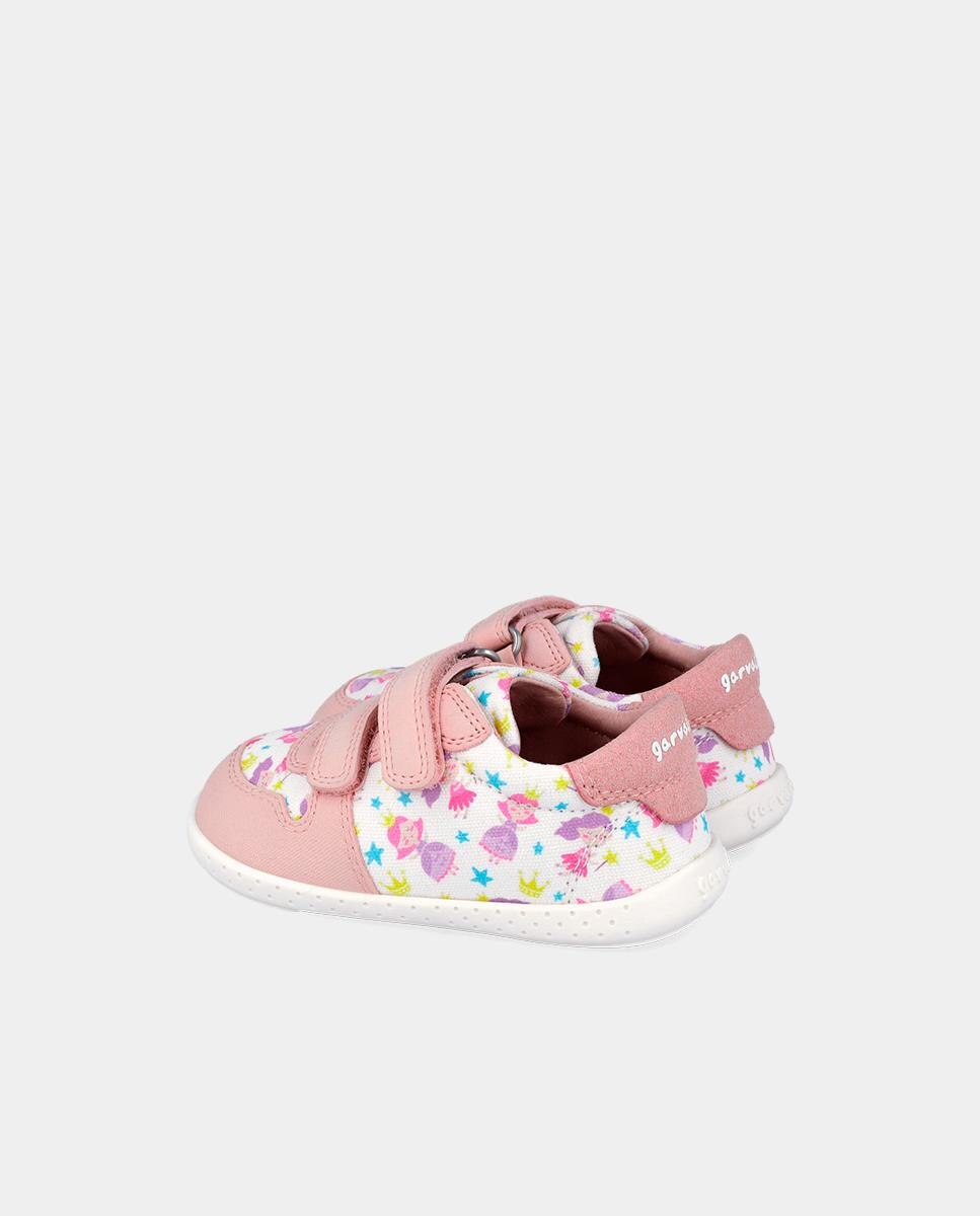 Sapatilhas Desportivas de Bebés Respeituosas com o Crescimento Do Pé com Velcro Garvalín Branco / Rosa-5