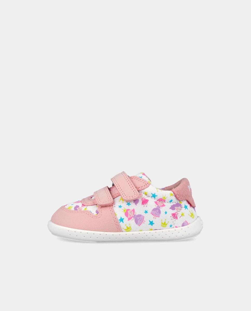 Sapatilhas Desportivas de Bebés Respeituosas com o Crescimento Do Pé com Velcro Garvalín Branco / Rosa-6