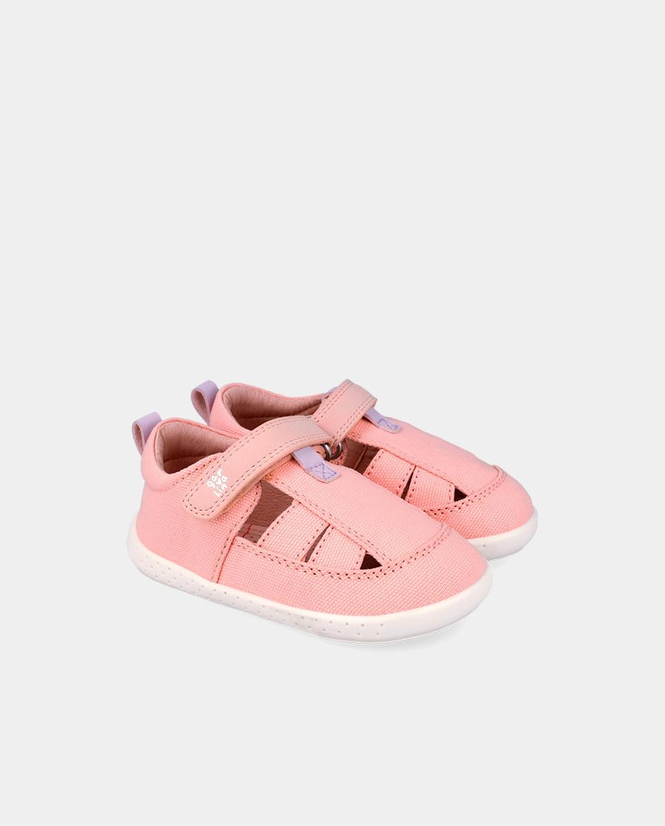 Sapatilhas Desportivas de Bebés Respeituosas com o Crescimento Do Pé com Velcro Garvalín Rosa-claro-2