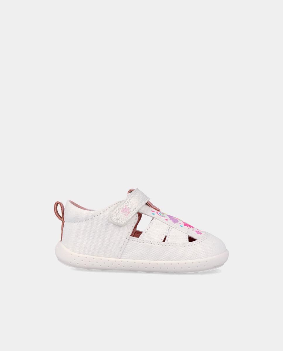 Sapatilhas Desportivas de Bebés Respeituosas com o Crescimento Do Pé com Velcro Garvalín Branco-1