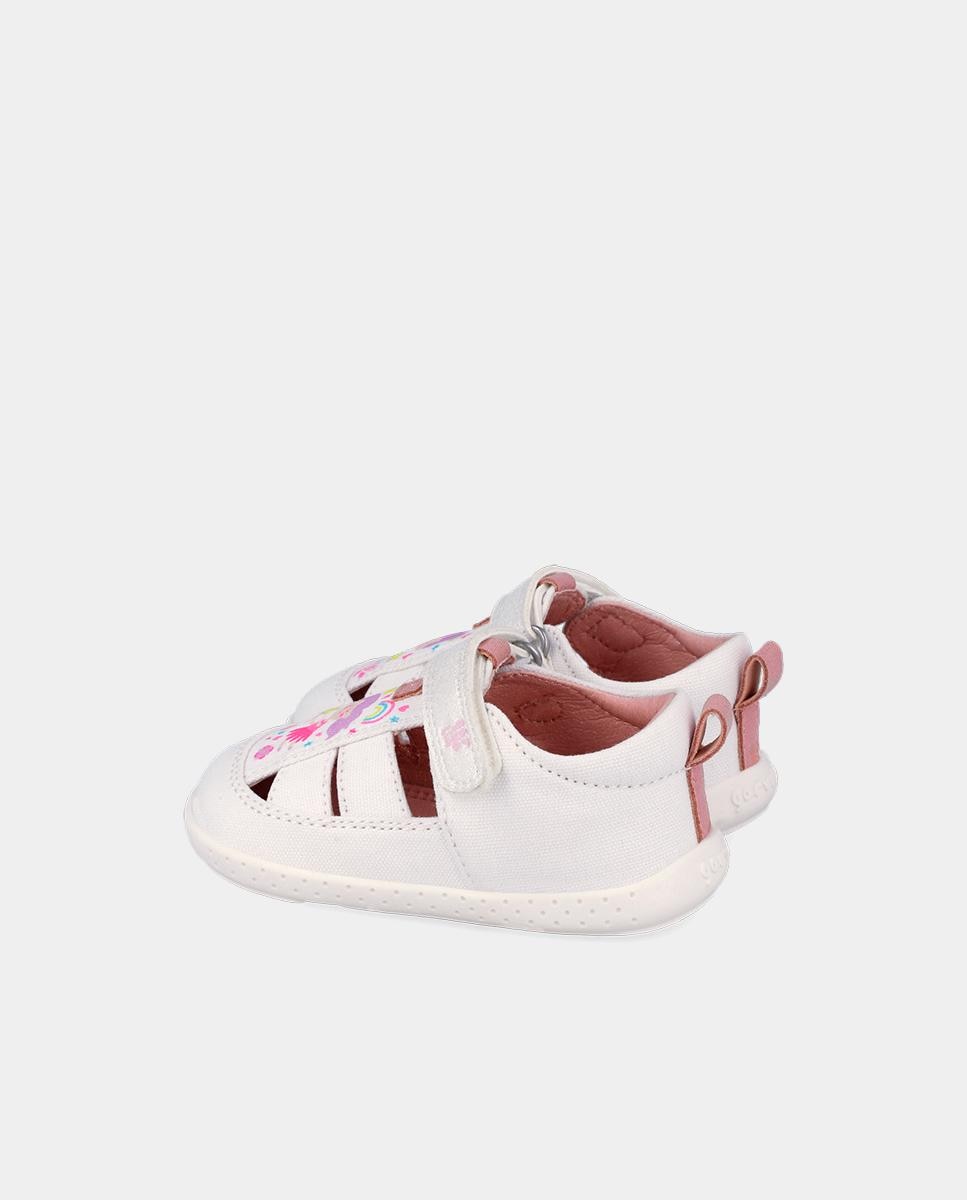 Sapatilhas Desportivas de Bebés Respeituosas com o Crescimento Do Pé com Velcro Garvalín Branco-5