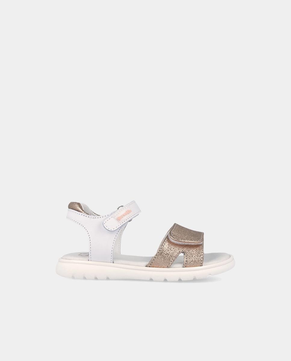 Imagem 0 de Sandálias Abertas Infantil com Velcro e Glitter em Contraste