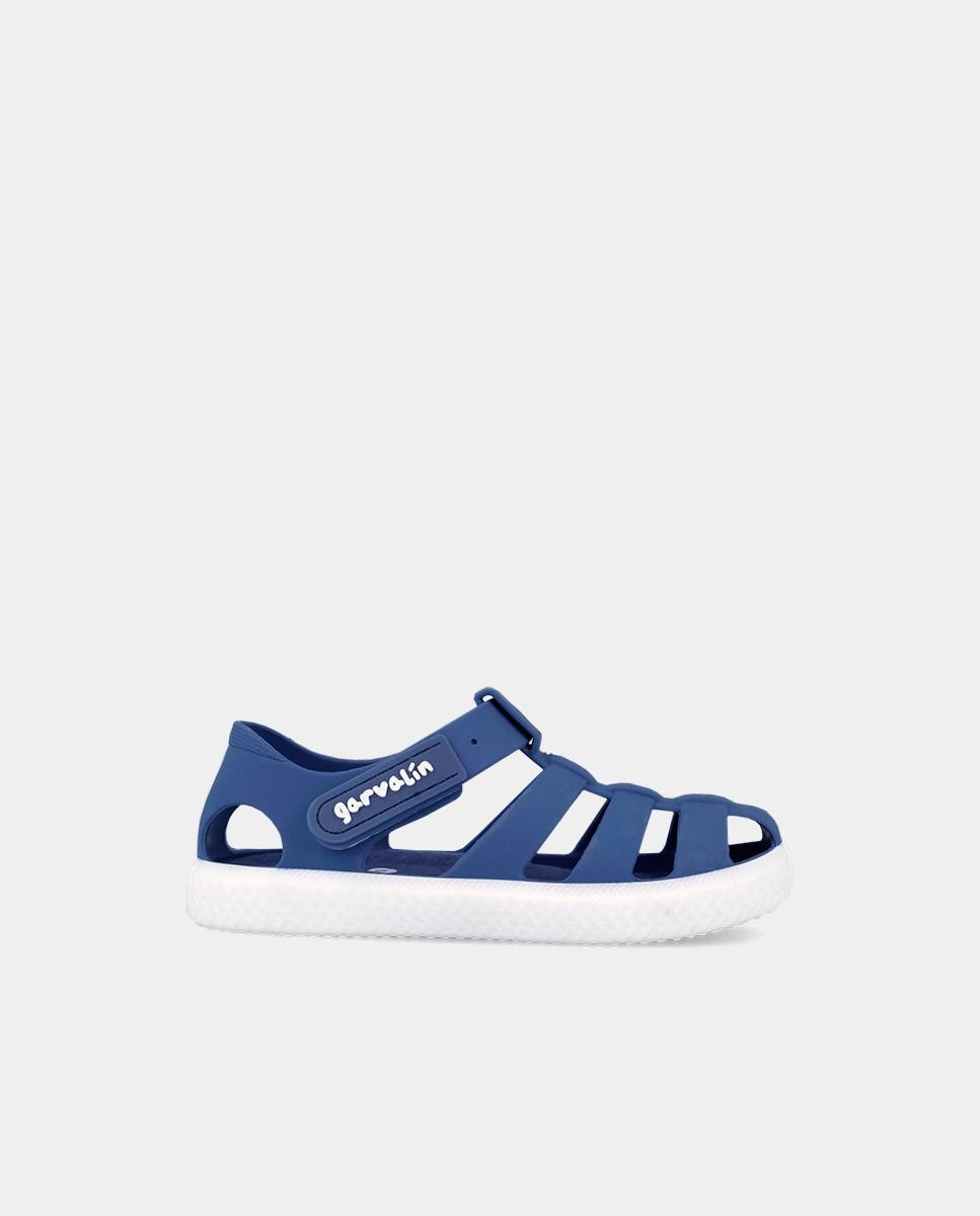Sandálias Fechadas Infantil com Velcro Garvalín Azul / Branco-1