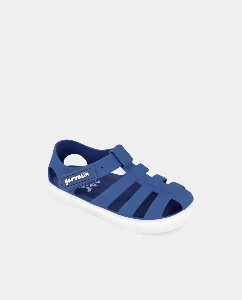 Sandálias Fechadas Infantil com Velcro Garvalín Azul / Branco-4