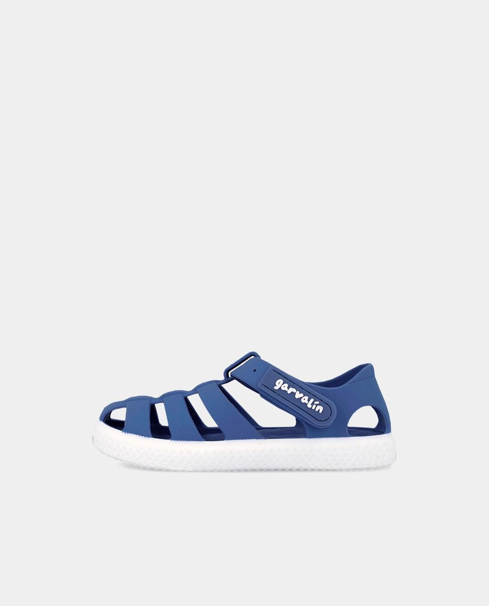 Sandálias Fechadas Infantil com Velcro Garvalín Azul / Branco-5