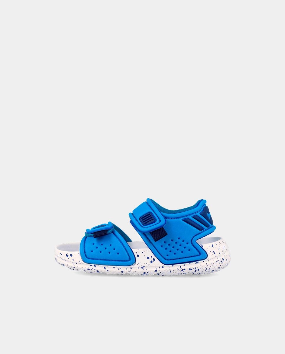 Sandálias Abertas Infantil com Velcro e Fivelas Azul-5