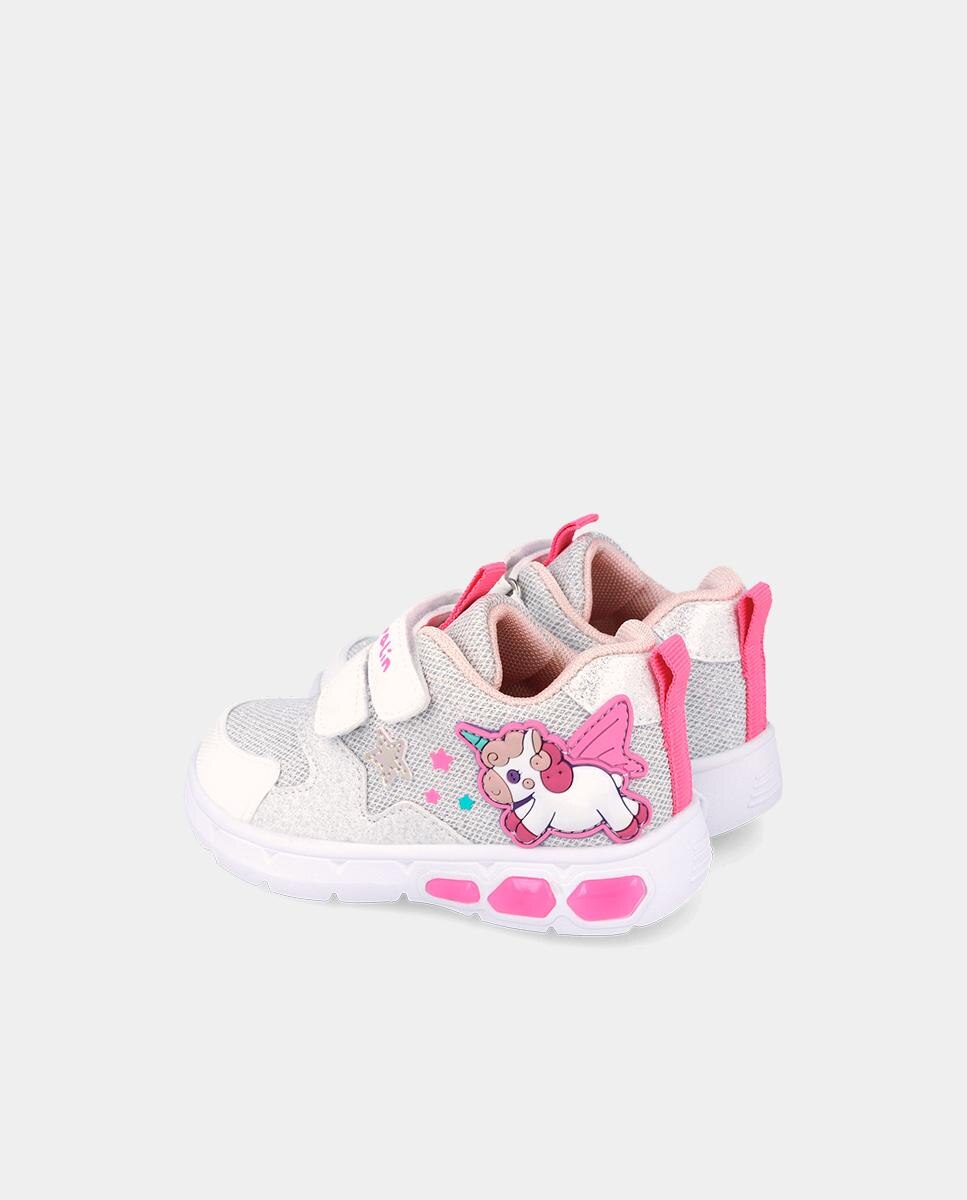 Sapatilhas Desportivas com Velcro e Detalhes em Contraste Garvalín Branco-3