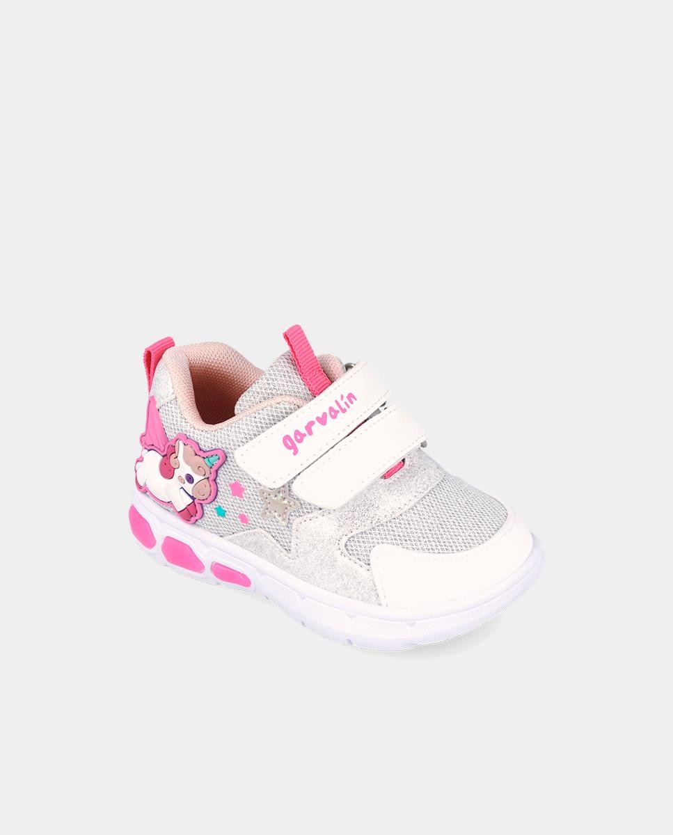 Sapatilhas Desportivas com Velcro e Detalhes em Contraste Garvalín Branco-4