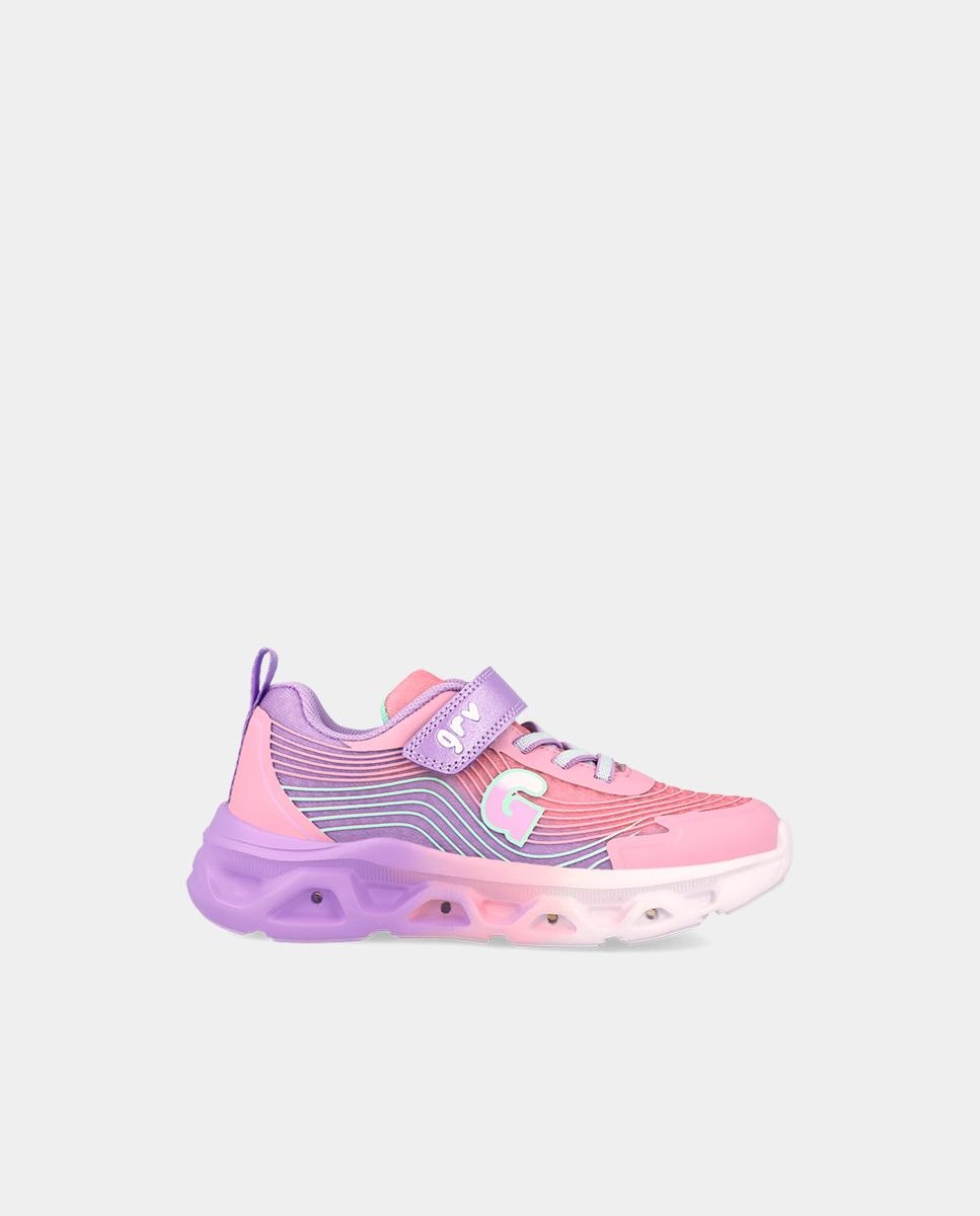 Sapatilhas Desportivas Infantil com Velcro e Detalhes em Contraste Garvalín Rosa-1