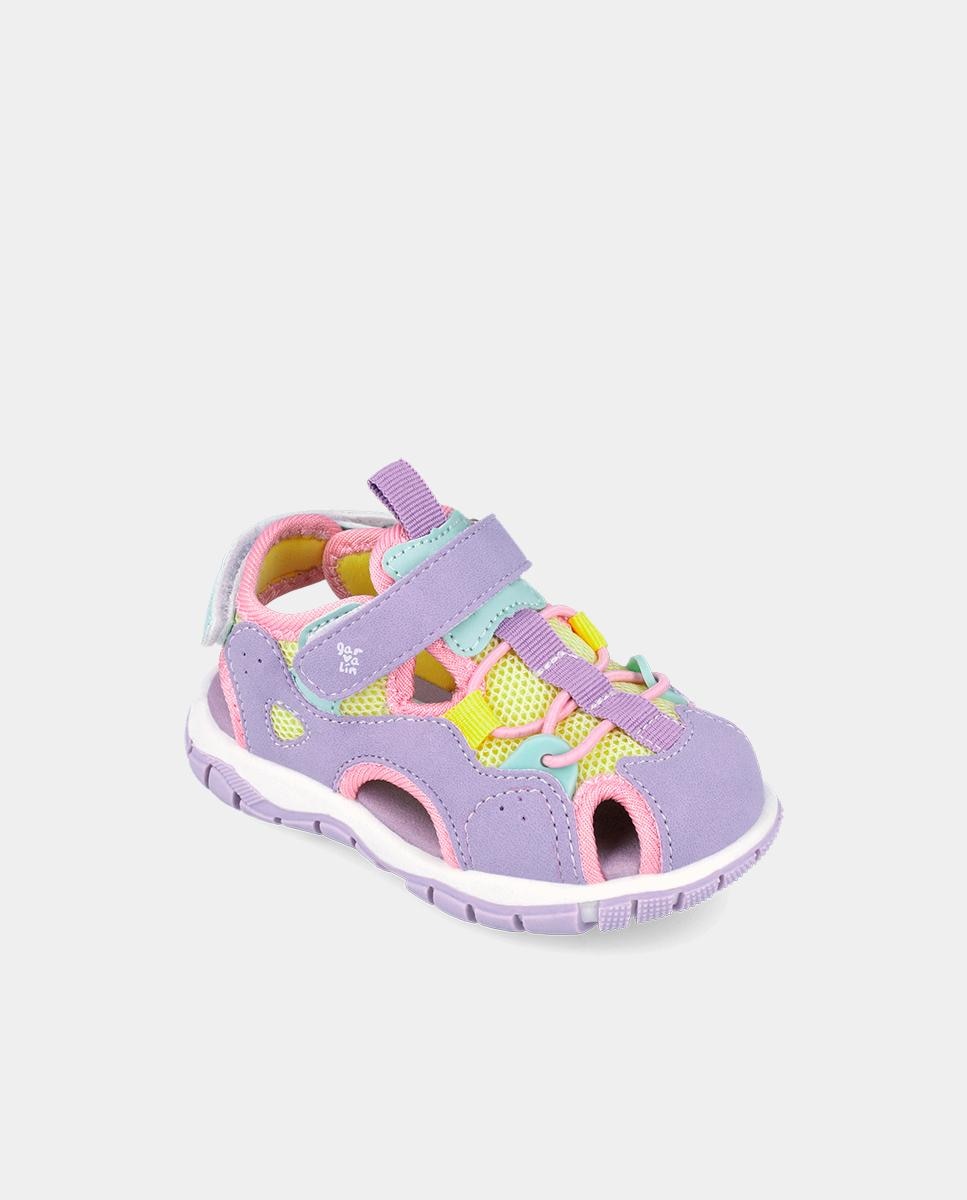 Sapatilhas Desportivas com Velcro e Detalhes em Contraste Garvalín Lilás-4