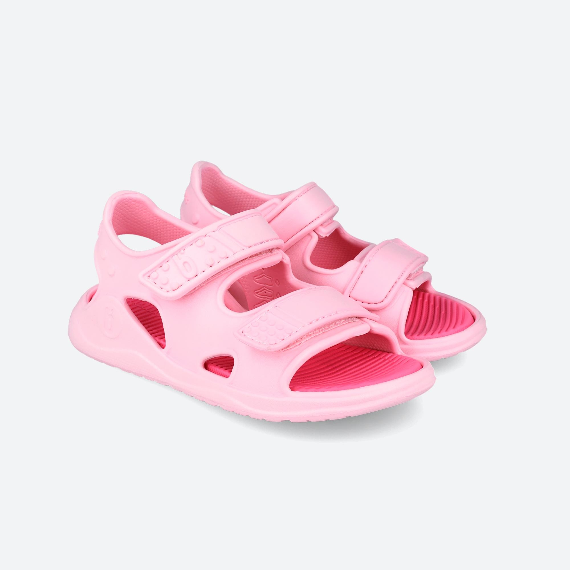 Sandálias Abertas Infantil com Velcro Rosa-claro-2