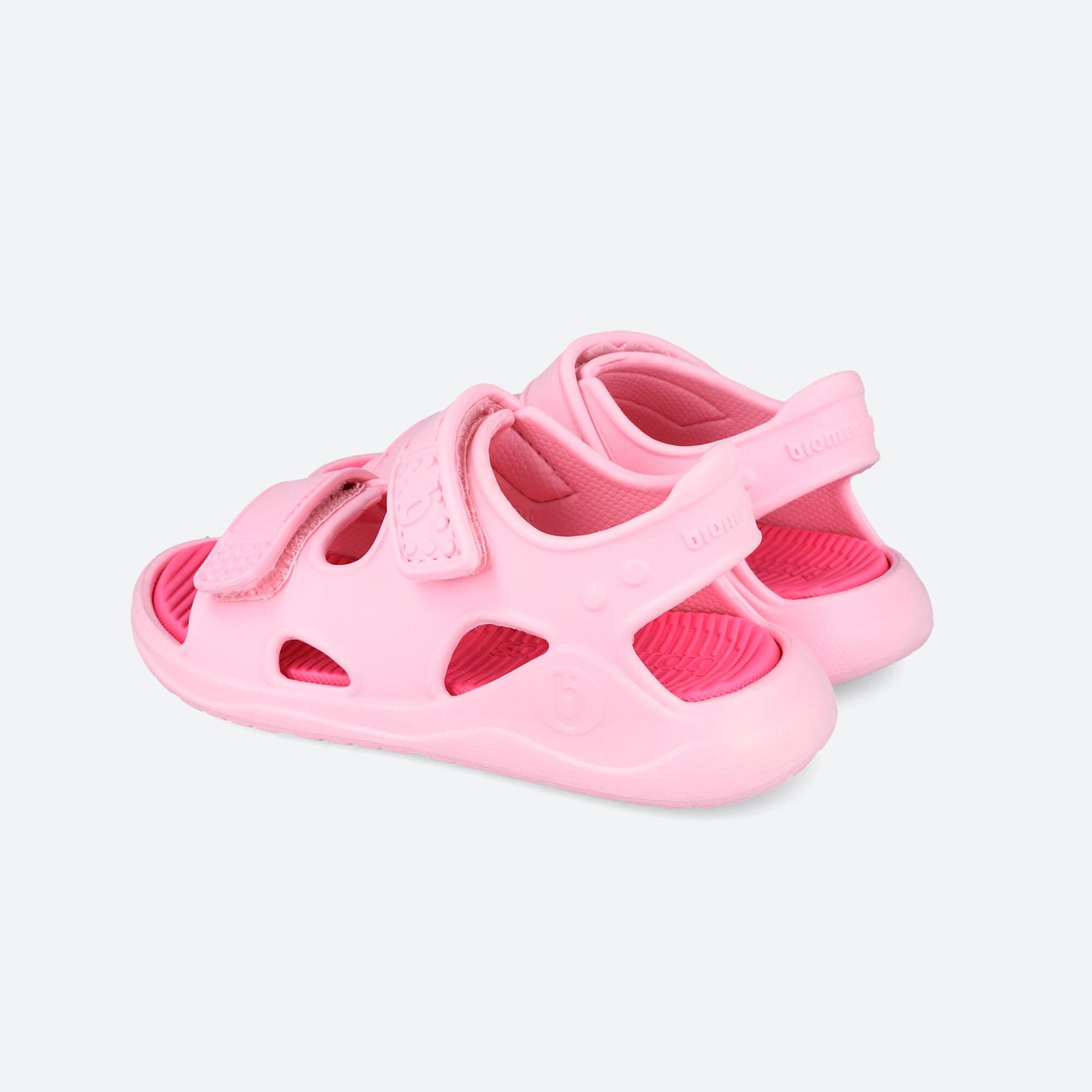 Sandálias Abertas Infantil com Velcro Rosa-claro-3