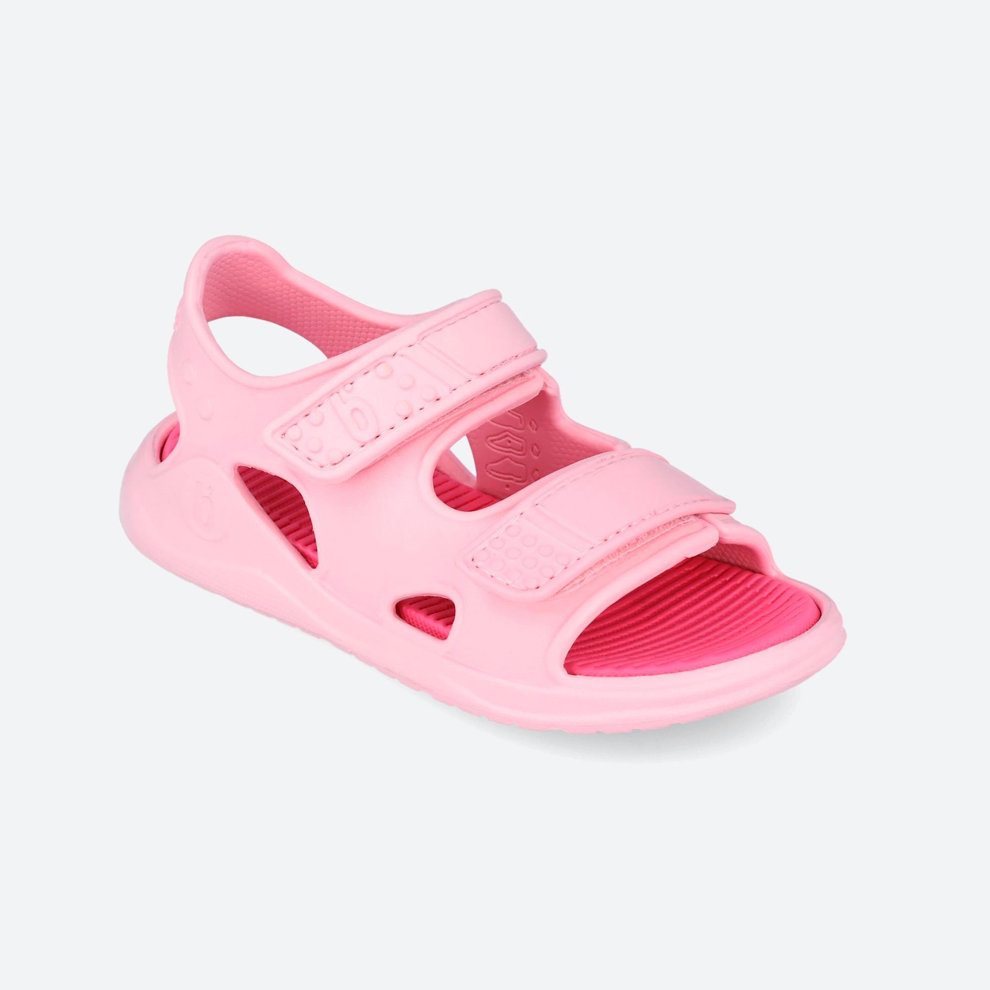 Sandálias Abertas Infantil com Velcro Rosa-claro-4