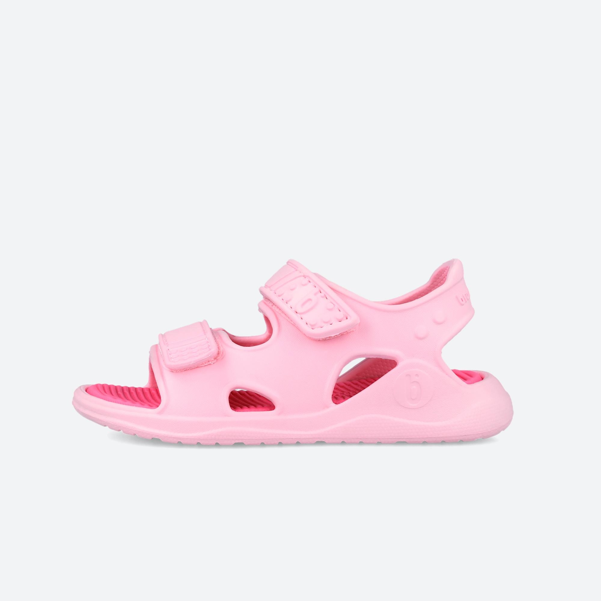 Sandálias Abertas Infantil com Velcro Rosa-claro-5
