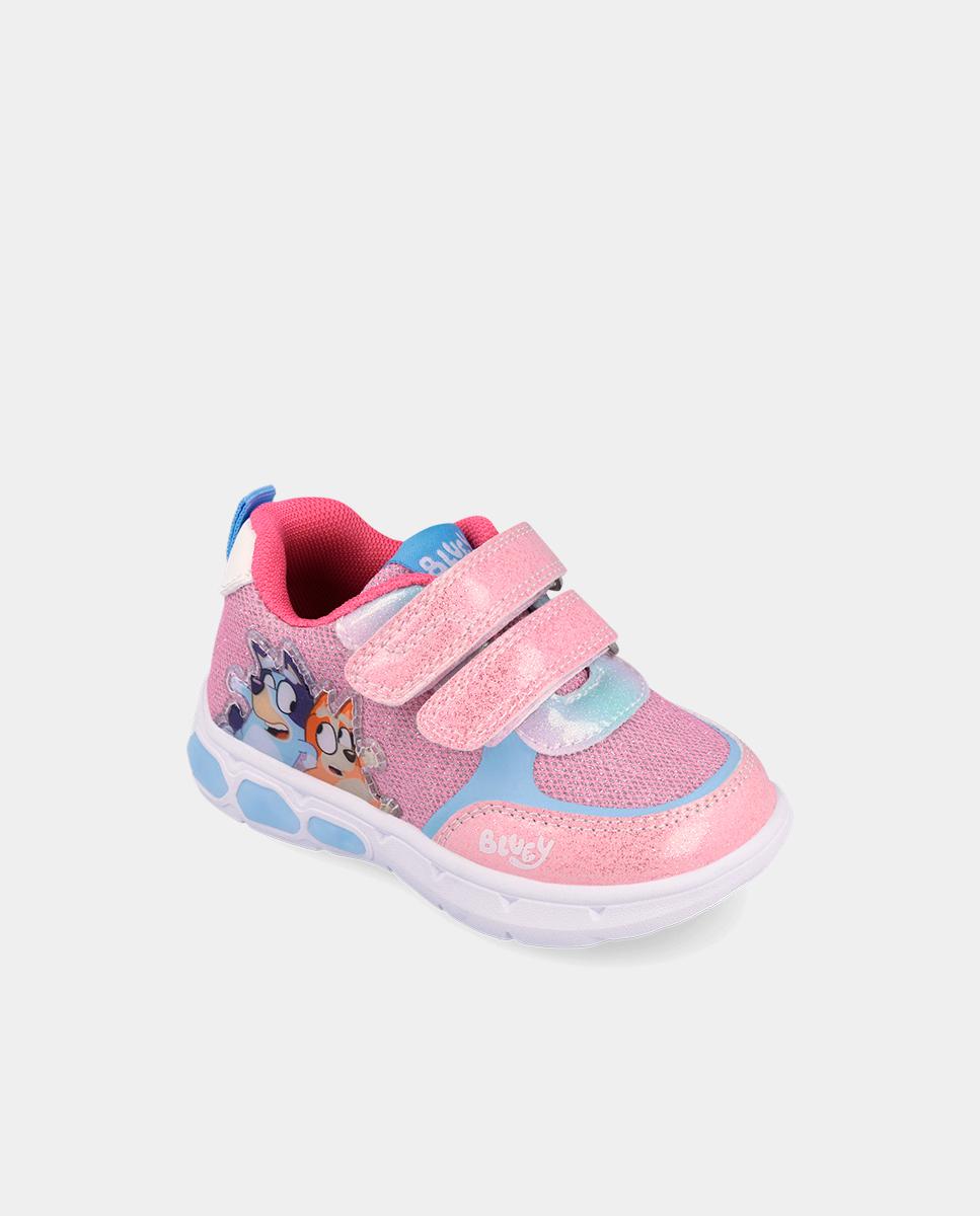 Sapatilhas Desportivas com Velcro e Detalhes em Contraste Rosa-4