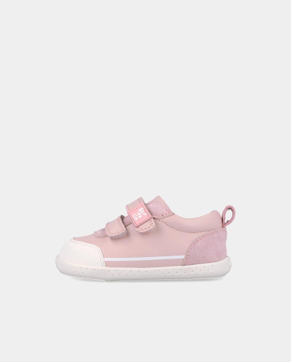 Sapatilhas Desportivas de Bebés Respeituosas com o Crescimento Do Pé com Velcro Garvalín Rosa-claro-4