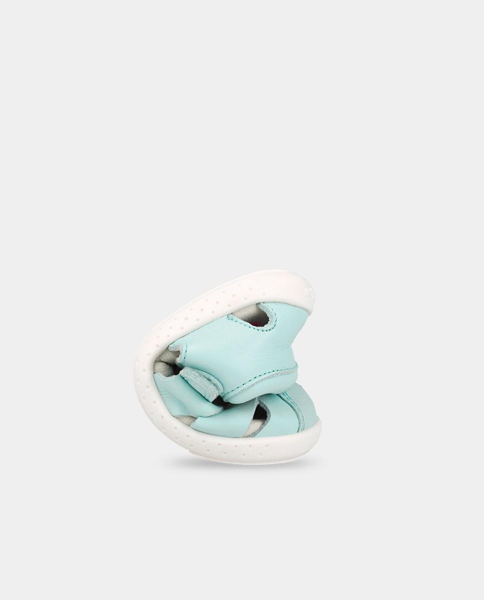 Sandálias Fechadas Infantil Respeituosas com o Crescimento Do Pé e Velcro Azul-celeste-3
