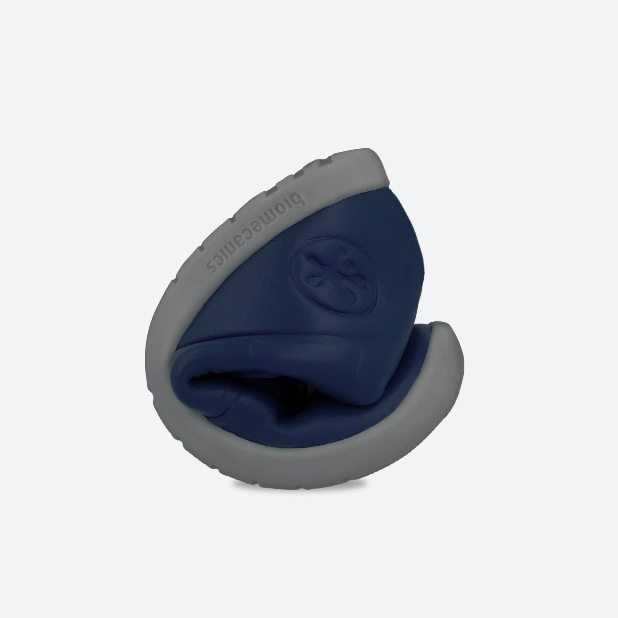 Sapatilhas de Pele Infantil Respeitosas com o Crescimento Natural Do Pé com Velcro Azul-3