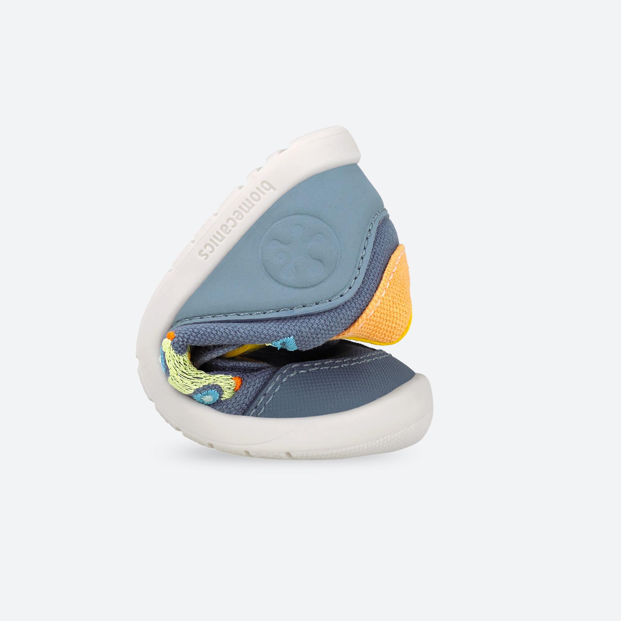 Sapatilhas Desportivas para Bebés Respeitosas com o Crescimento Natural Do Pé com Velcro Biomecanics Azul / Amarelo-3