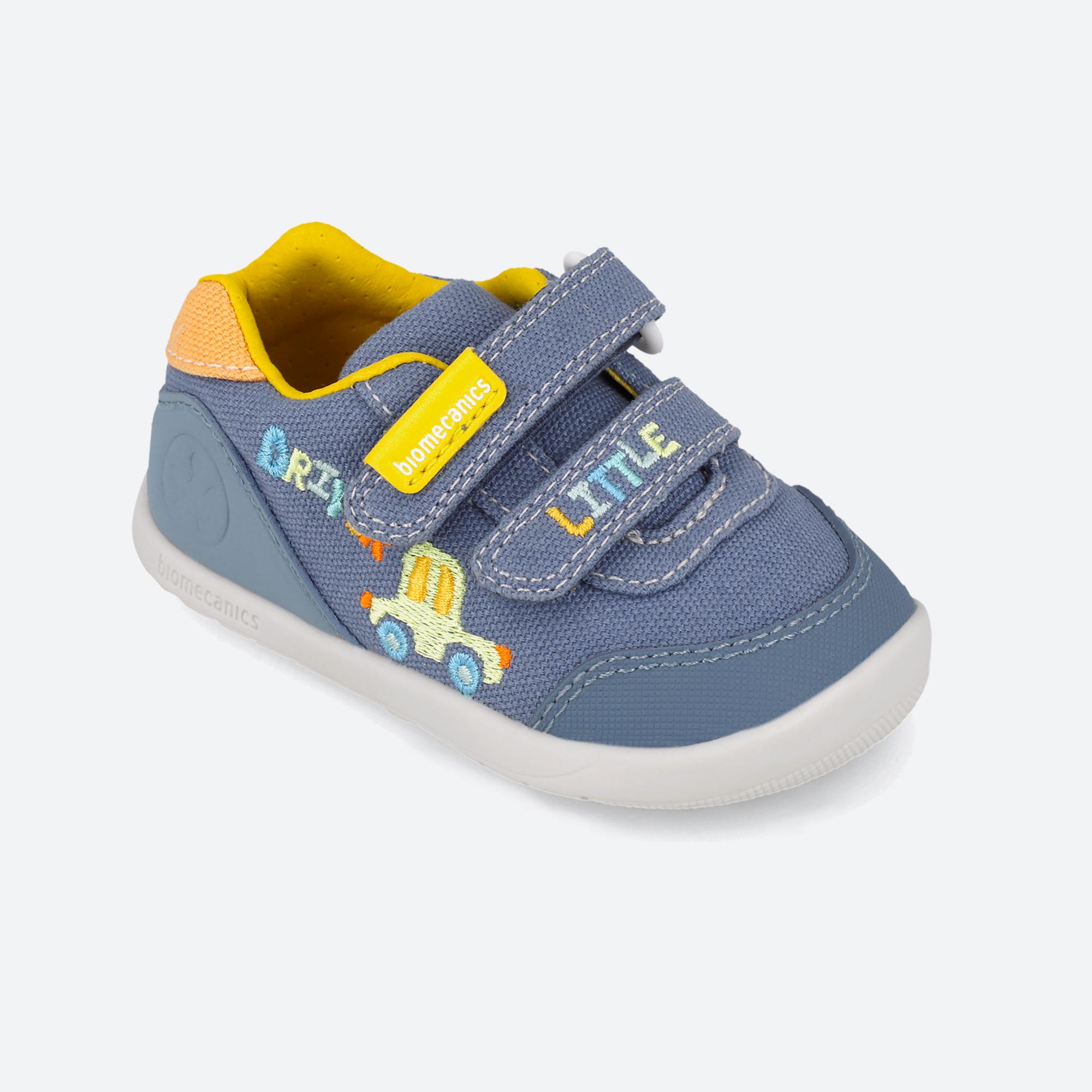 Sapatilhas Desportivas para Bebés Respeitosas com o Crescimento Natural Do Pé com Velcro Biomecanics Azul / Amarelo-4
