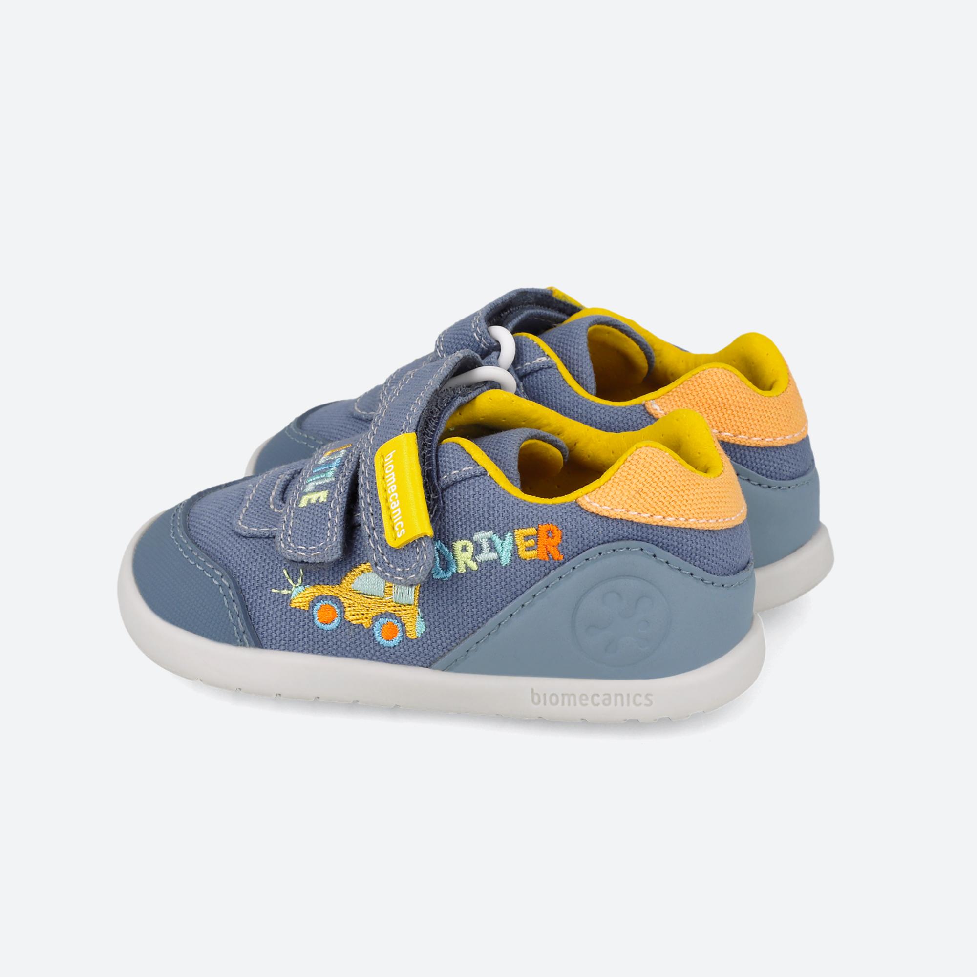 Sapatilhas Desportivas para Bebés Respeitosas com o Crescimento Natural Do Pé com Velcro Biomecanics Azul / Amarelo-5