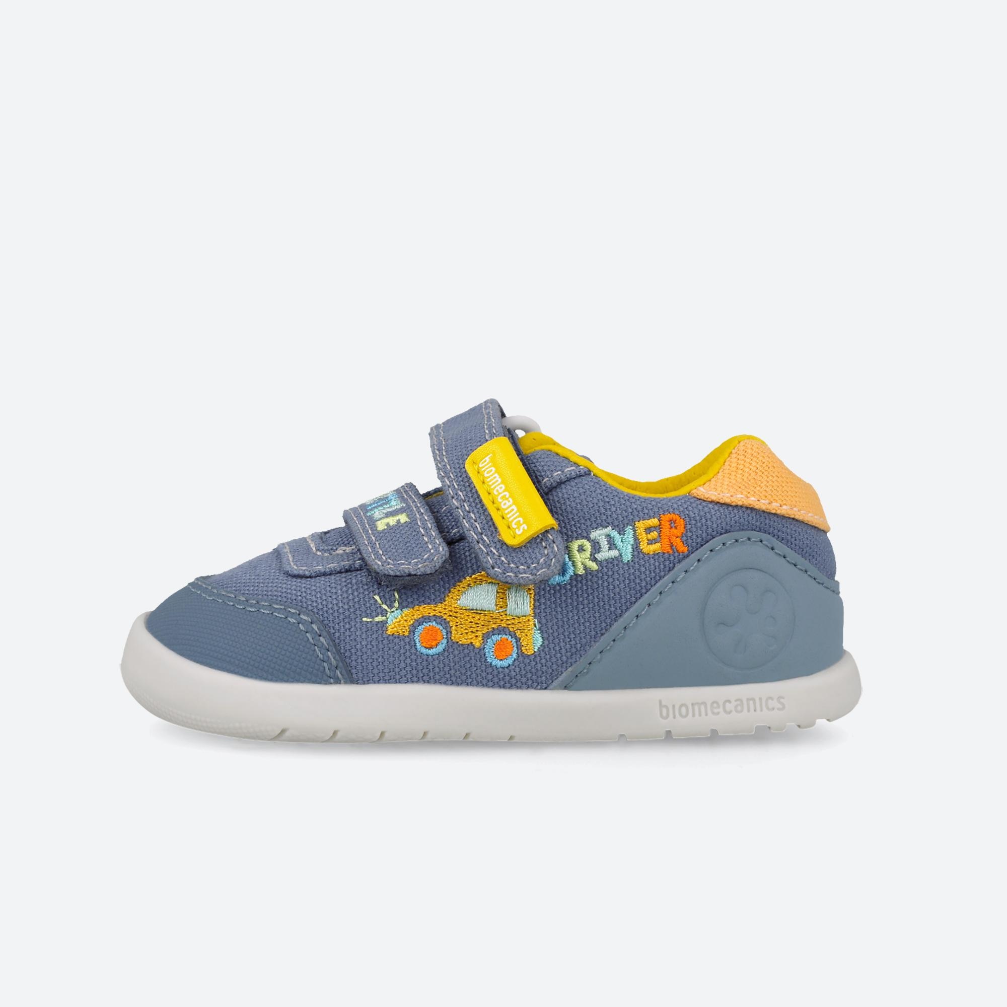 Sapatilhas Desportivas para Bebés Respeitosas com o Crescimento Natural Do Pé com Velcro Biomecanics Azul / Amarelo-6