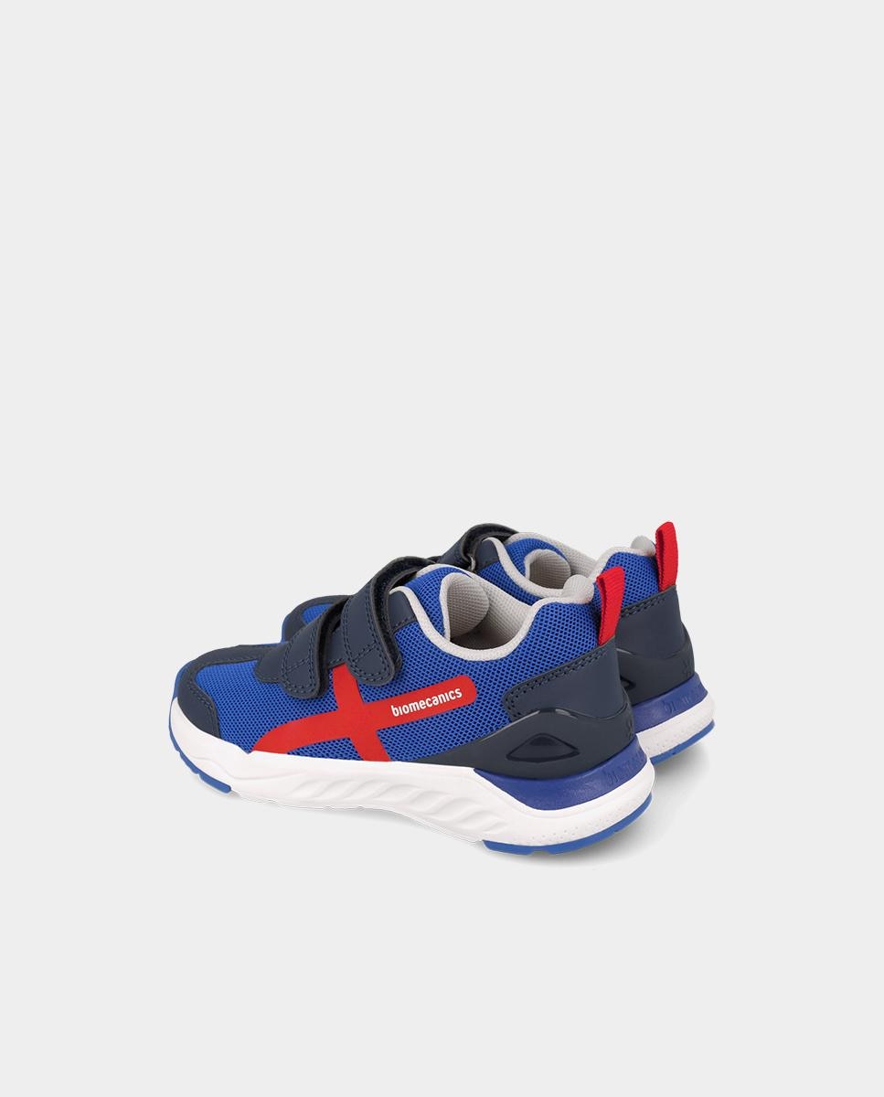 Sapatilhas para Criança com Biqueira Redonda e Fecho de Velcro Duplo. Azul-3