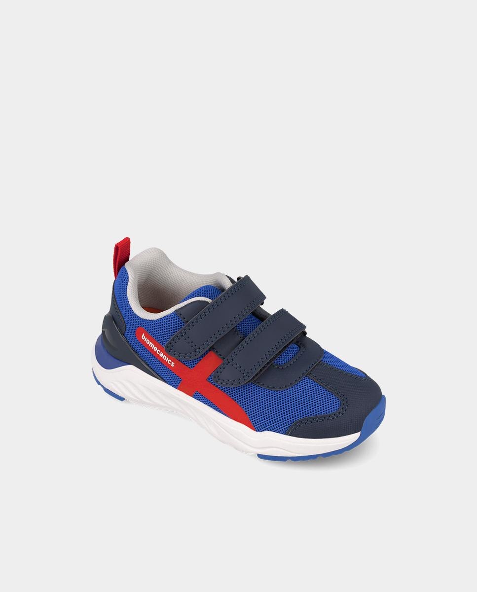 Sapatilhas para Criança com Biqueira Redonda e Fecho de Velcro Duplo. Azul-4