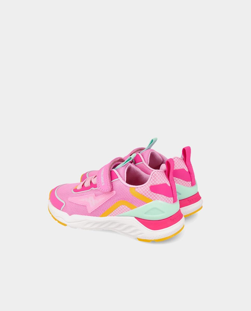 Sapatilhas para Menina com Biqueira Protegida e Fecho de Velcro com Elásticos Rosa-3