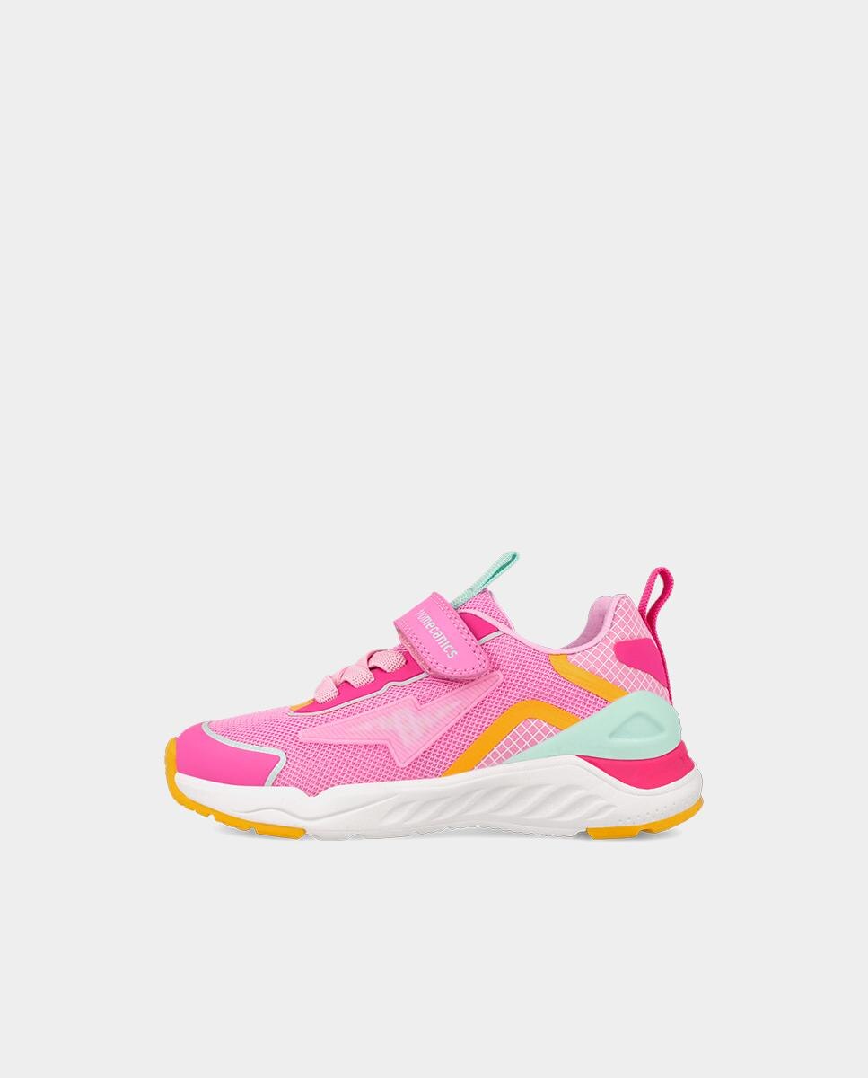 Sapatilhas para Menina com Biqueira Protegida e Fecho de Velcro com Elásticos Rosa-5