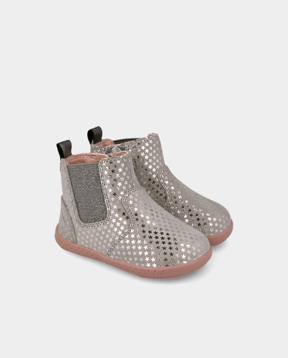 Botins Barefoot com Fecho Zip Forma Larga e Forro On-steam Prata-2