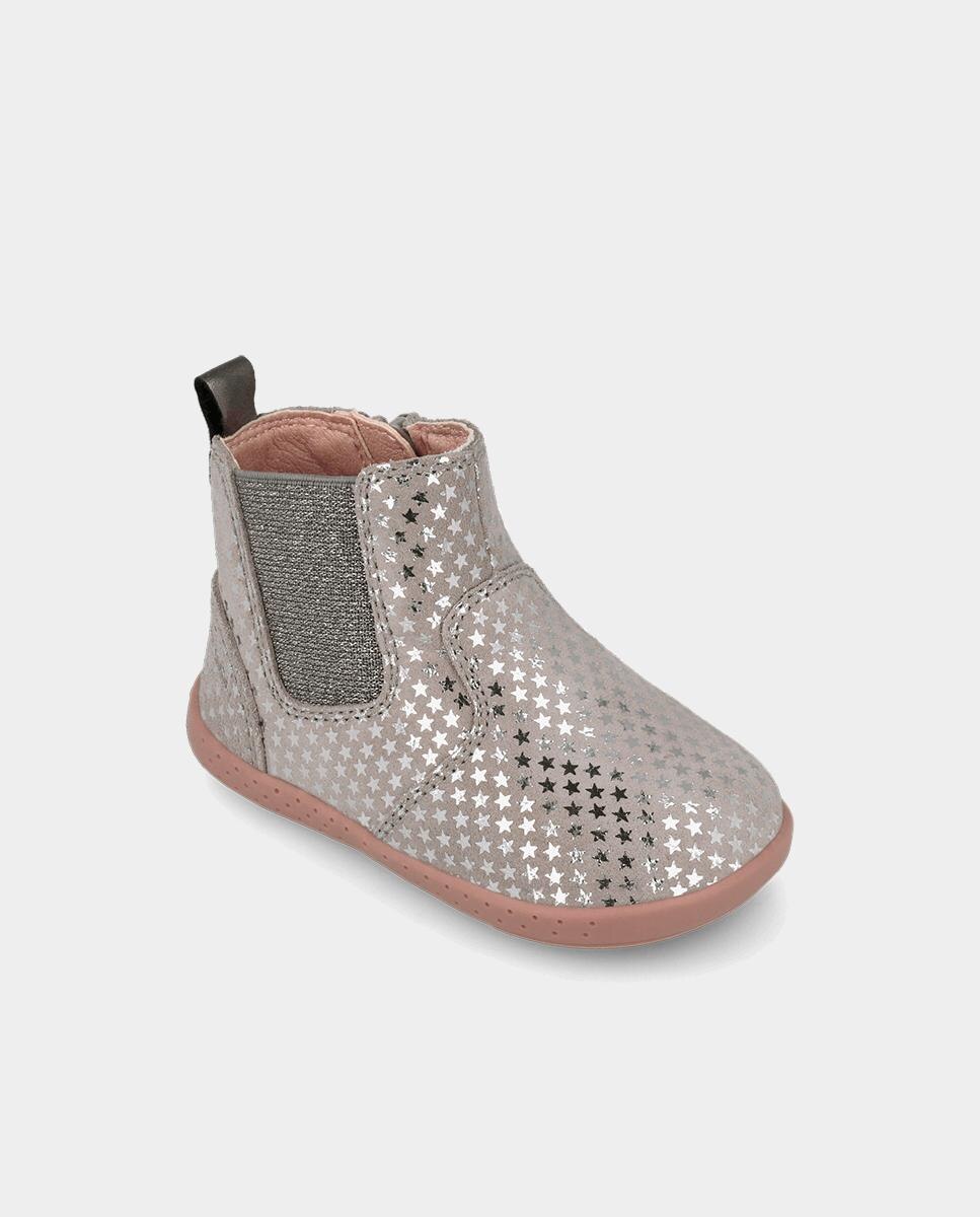 Botins Barefoot com Fecho Zip Forma Larga e Forro On-steam Prata-4