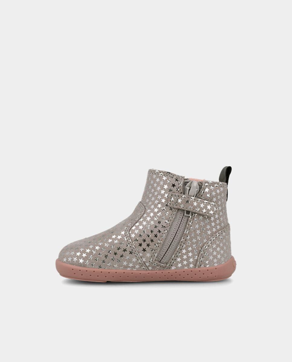 Botins Barefoot com Fecho Zip Forma Larga e Forro On-steam Prata-6