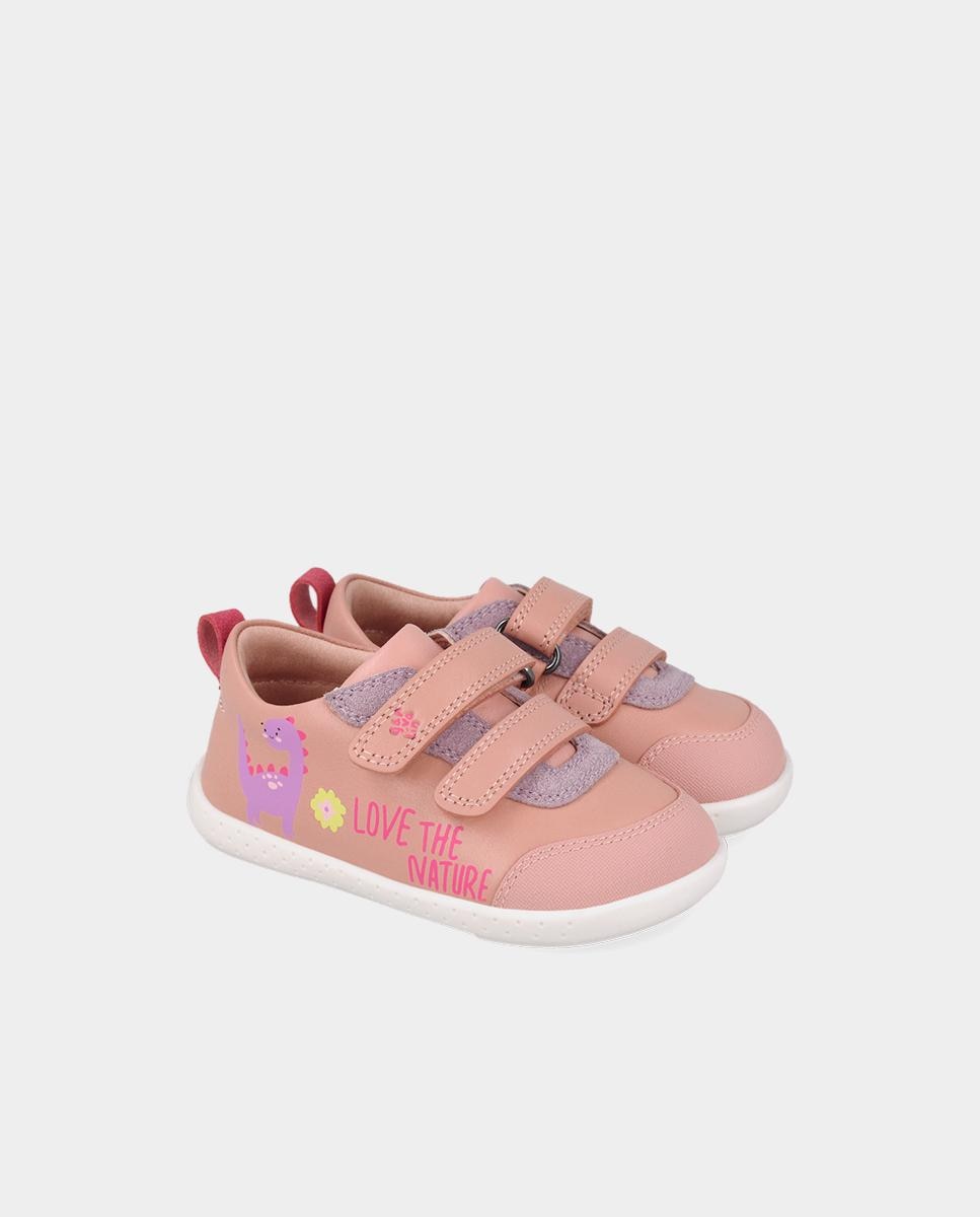 Zapatillas Barefoot Infantil de Pele com Biqueira Protetora e Forro On-steam Rosa-pastel-2