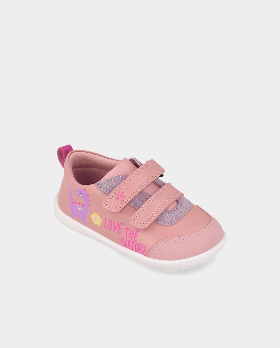 Zapatillas Barefoot Infantil de Pele com Biqueira Protetora e Forro On-steam Rosa-pastel-4