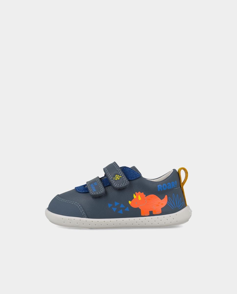 Sapatilha Barefoot Infantil com Fecho Ajustável e Forro On-steam Azul-marinho-5