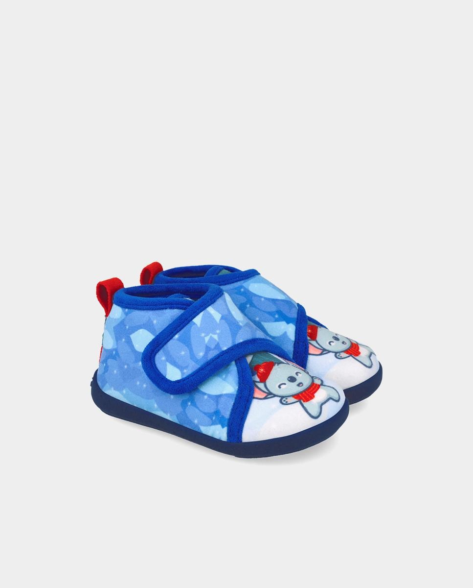 Pantufas Fechadas Barefoot Infantil com Fecho Ajustável Azul-elétrico-2