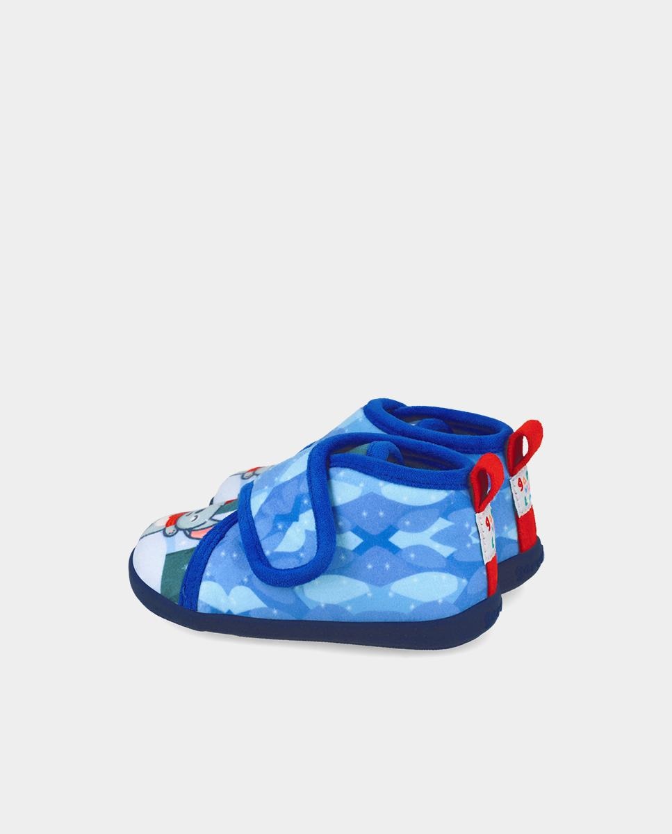 Pantufas Fechadas Barefoot Infantil com Fecho Ajustável Azul-elétrico-3