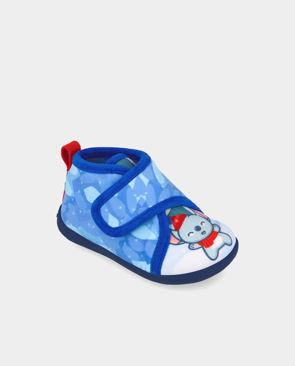 Pantufas Fechadas Barefoot Infantil com Fecho Ajustável Azul-elétrico-4