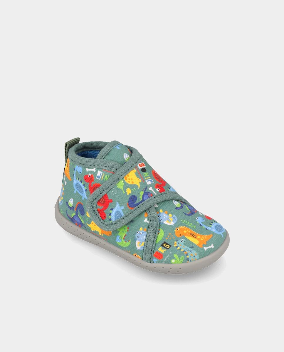 Pantufas Fechadas Barefoot Infantil com Fecho Ajustável Verde-4