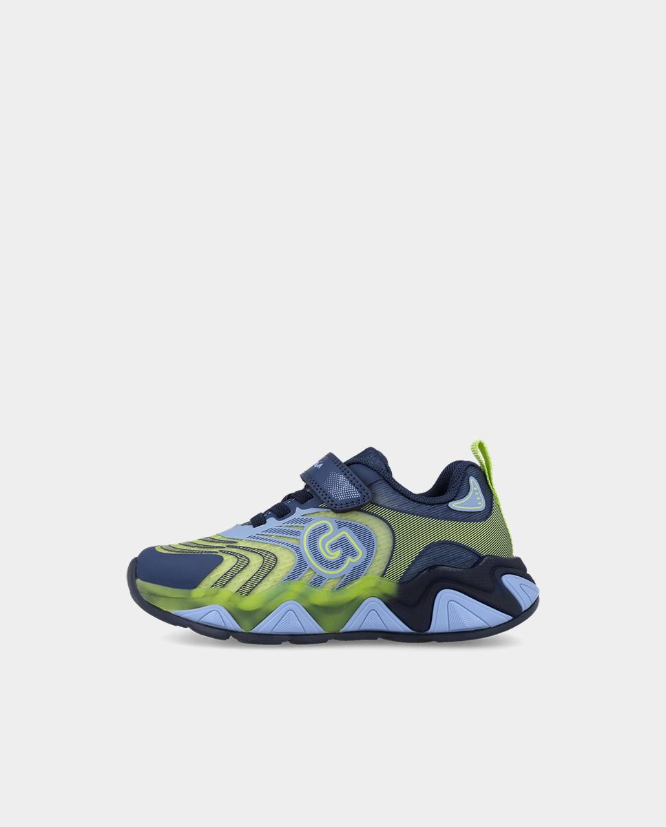 Sapatilhas Desportivas Muito Leves com Luzes e Fecho Ajustável Azul / Verde-5