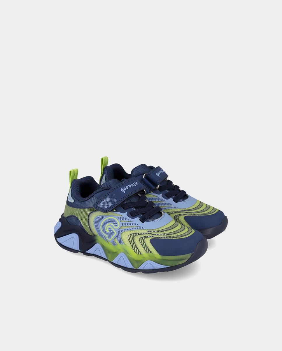 Sapatilhas Desportivas Muito Leves com Luzes e Fecho Ajustável Azul / Verde-2
