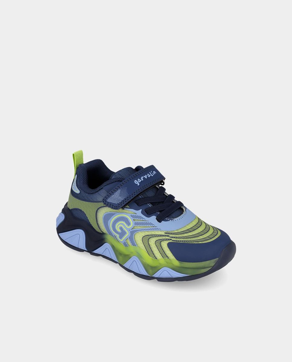 Sapatilhas Desportivas Muito Leves com Luzes e Fecho Ajustável Azul / Verde-4