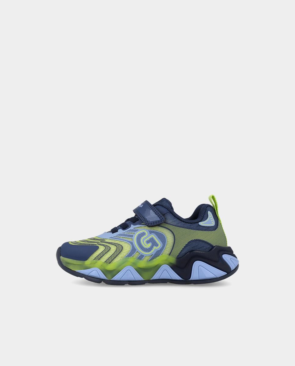 Sapatilhas Desportivas Muito Leves com Luzes e Fecho Ajustável Azul / Verde-5
